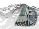 Hauptbahnhof K&ouml;ln: Montage aus Digitalem Gel&auml;ndemodell und Luftbild (Geobasis NRW)